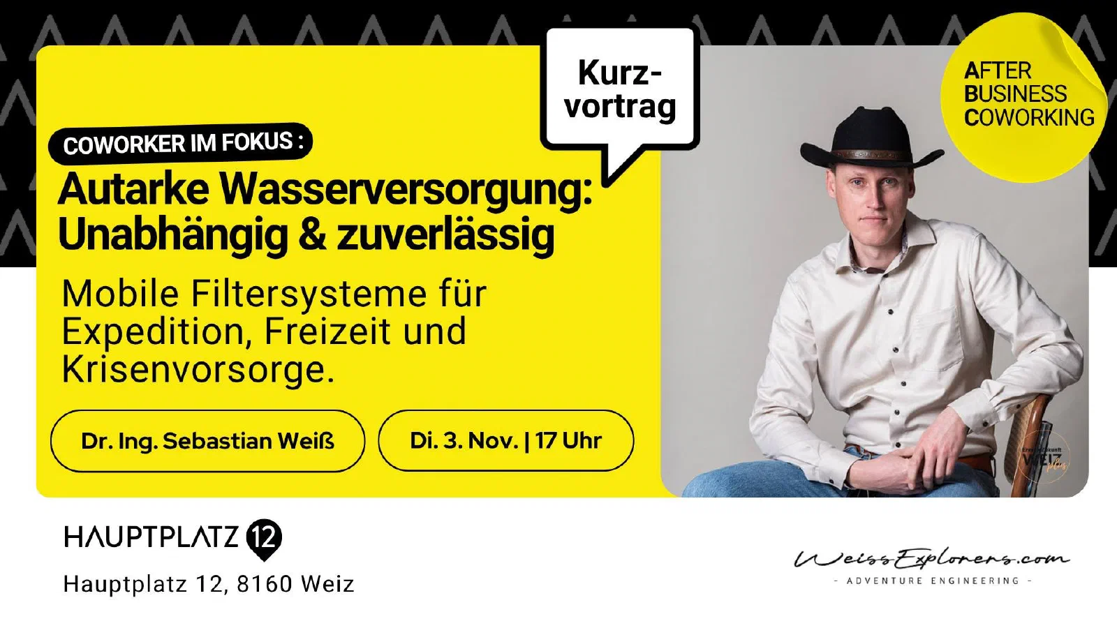 Flyer zum Kurzvortrag Autarke Wasserversorgung